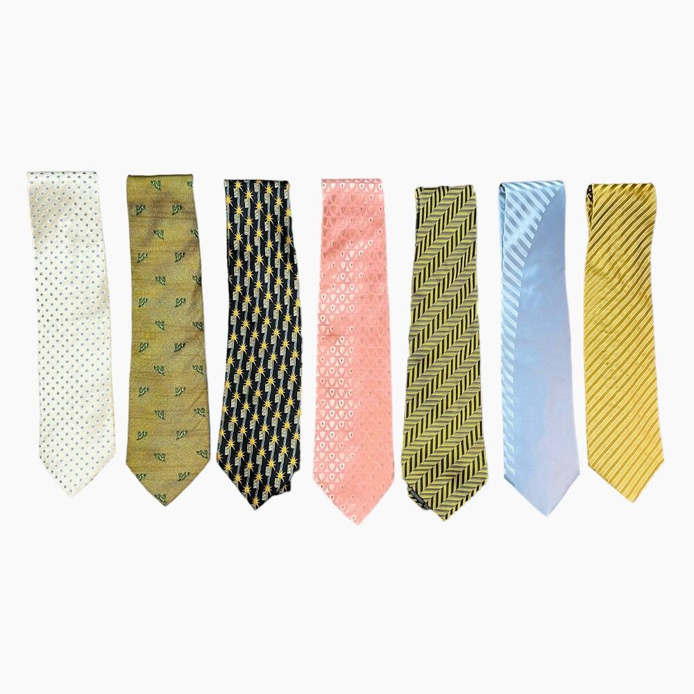 LANVIN Lot of 7 100% Silk Ties Made‎ in Italy